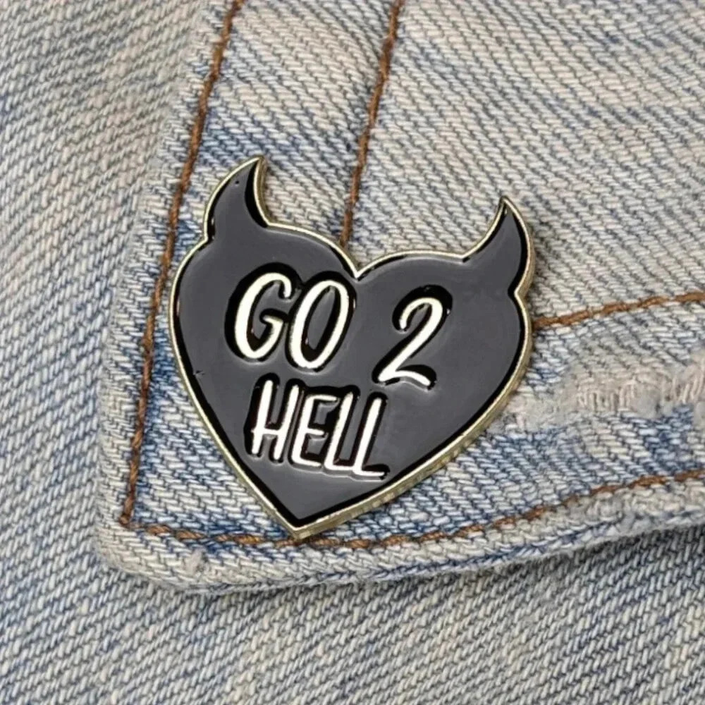 (5/$20) Go 2 Hell Heart Enamel Pin